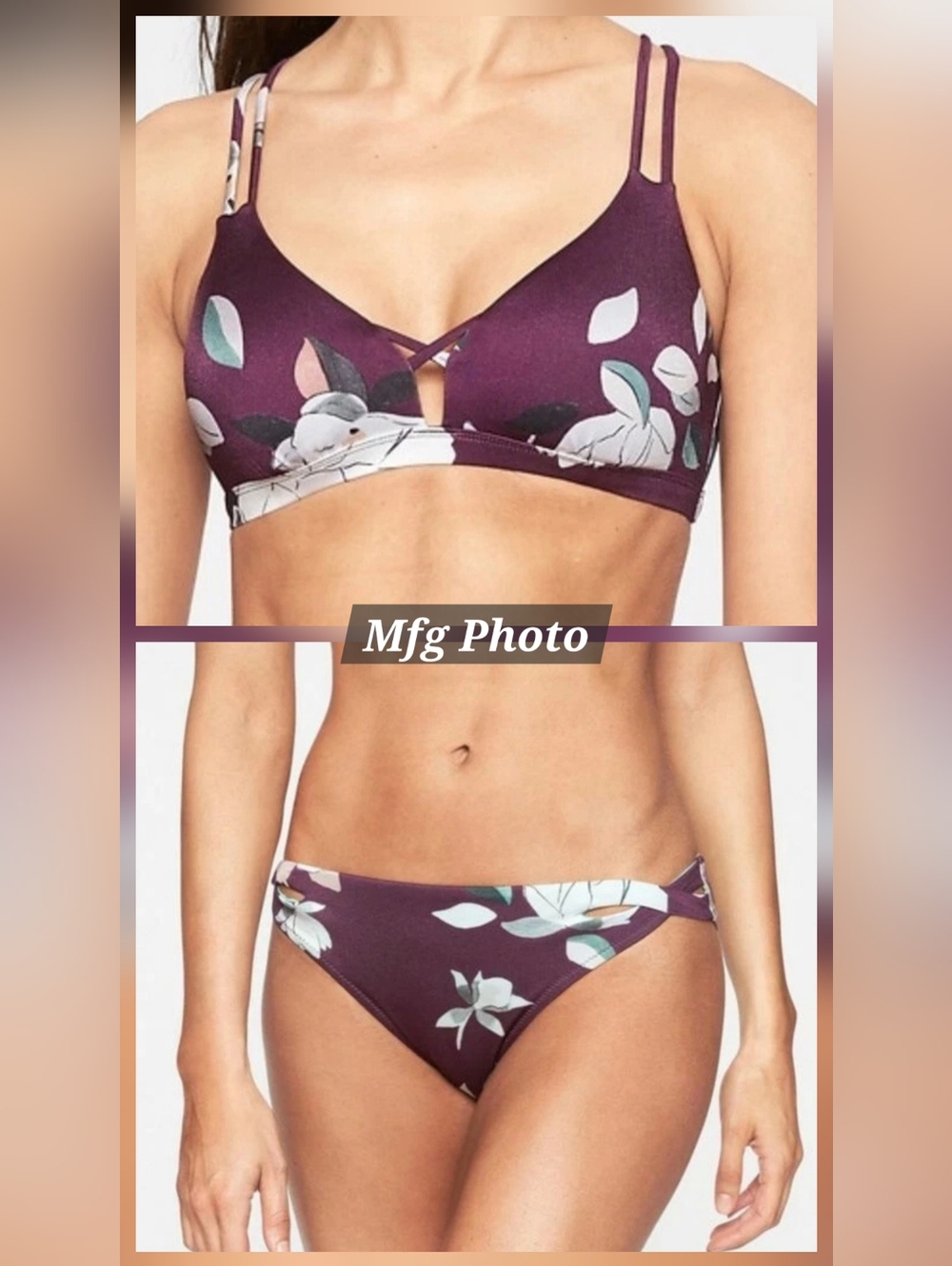 Athleta Aqualuxe Floradona Crosover Bikini  Set In Wildberry, Womens XS/SM